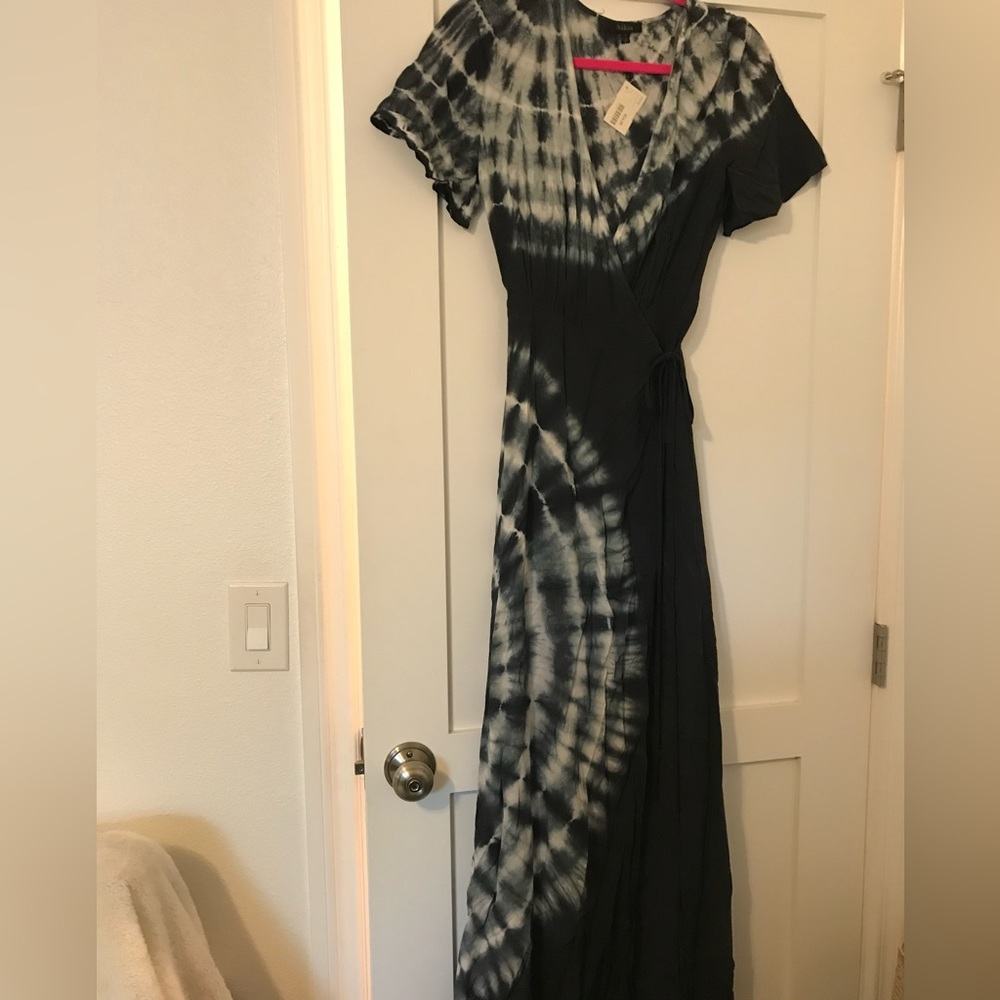 Tie dye wrap dress